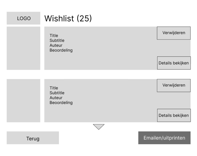 wishlist screen lofi version