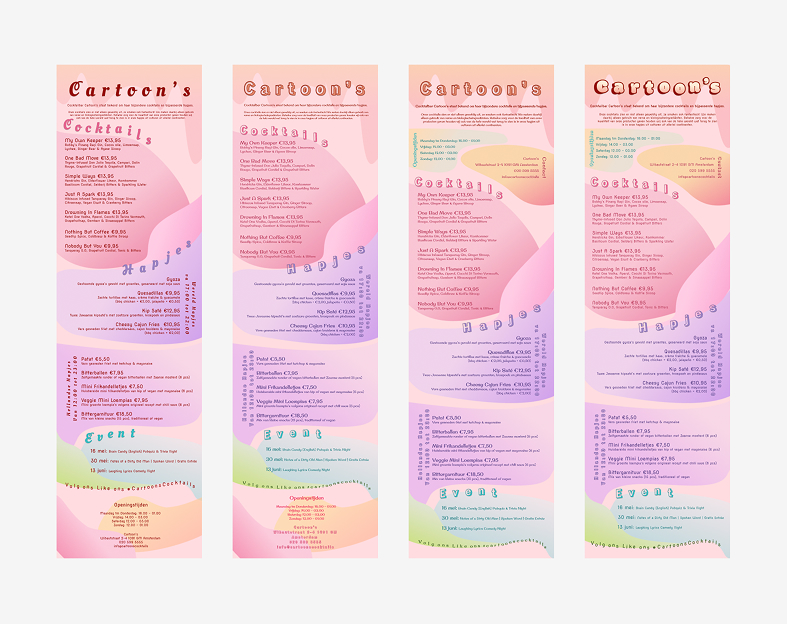 Cocktail bar in 4 variables